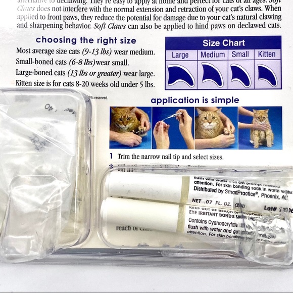 NIB SoftClaws (SoftPAWS) for Cats in CLEAR - Picture 10 of 11